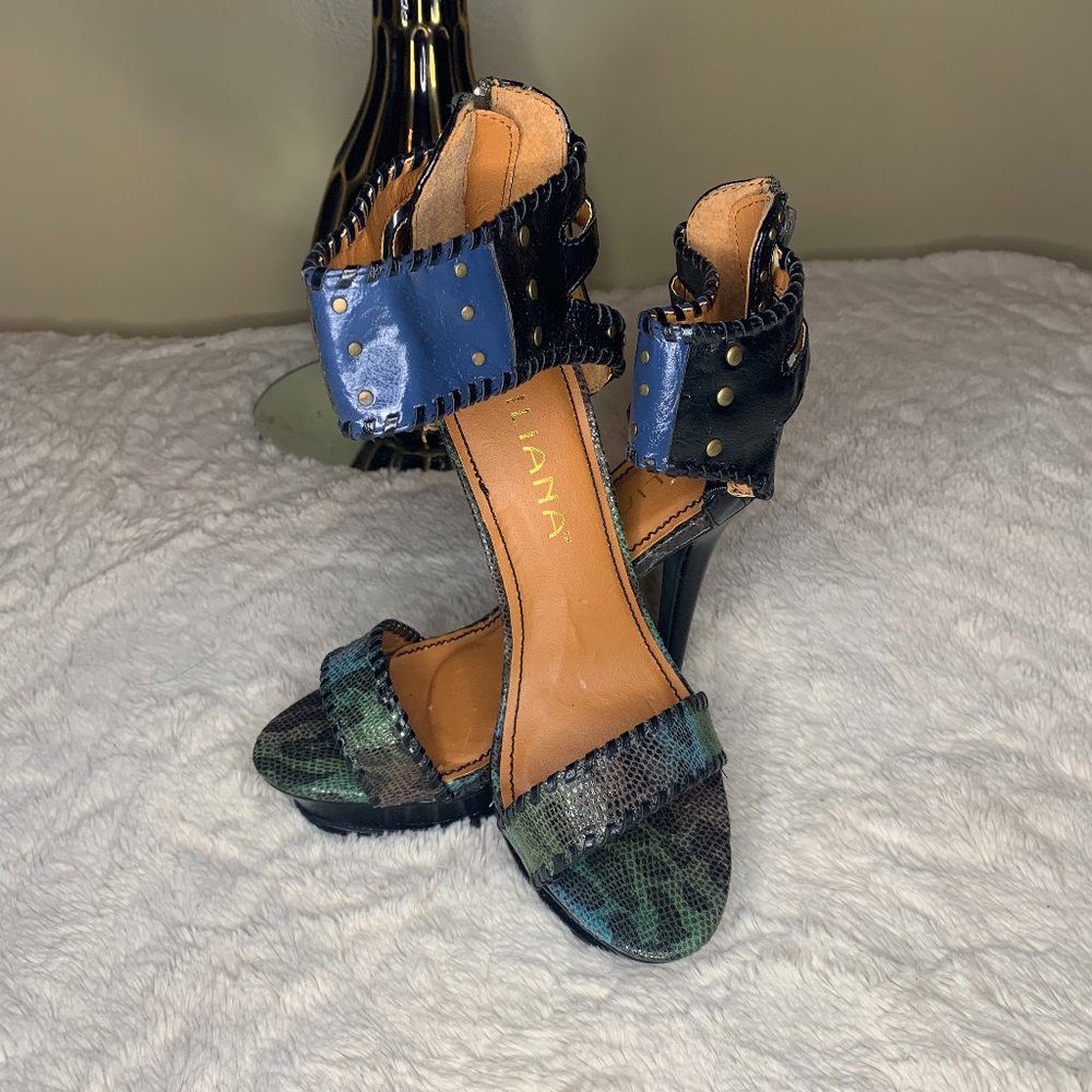 Multi Color Snake Print Heels